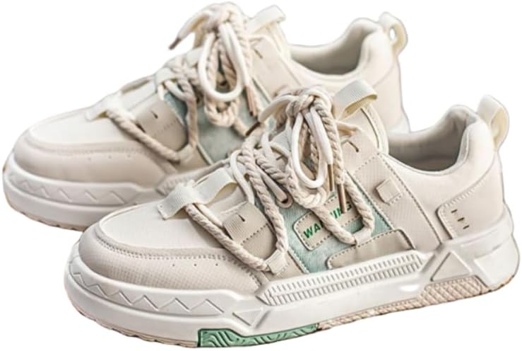 

Мужские кеды в винтажном стиле и уличном дизайне из холщовой ткани - потертые однотонные низкие кроссовки на шнуровке для повседневной носки - всесезонные скейтбордические туфли с тканевой подкладкой и круглым носком Hhhchpm, зеленый