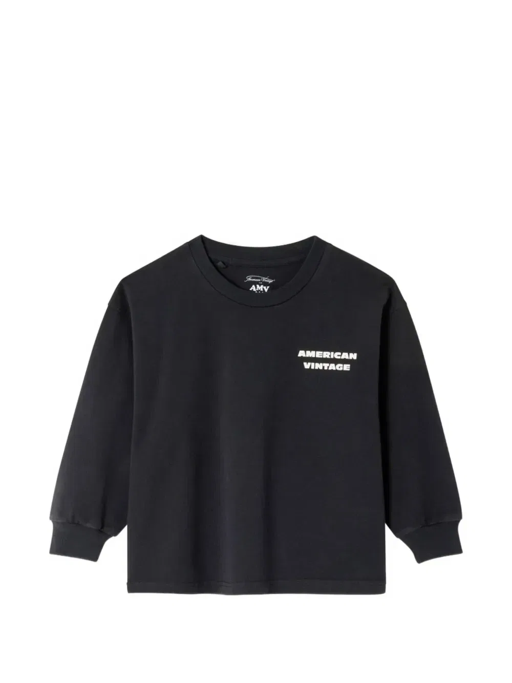 Футболка с длинными рукавами и логотипом American Vintage Kids, черный
