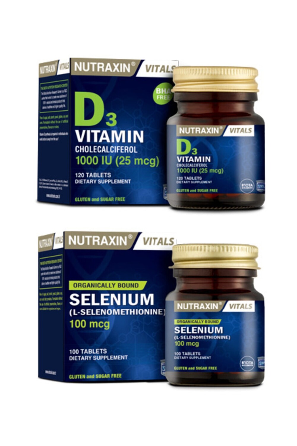 

Nutraxin Витамин D3 1000 МЕ 120 таблеток + селен 100 мкг 100 таблеток