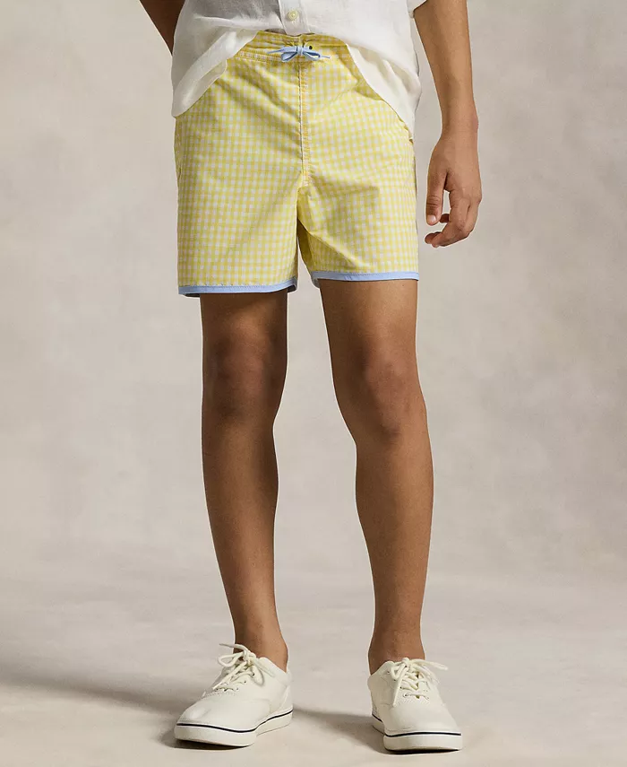 

Пляжные шорты Big Boys в клетку Polo Ralph Lauren, желтый