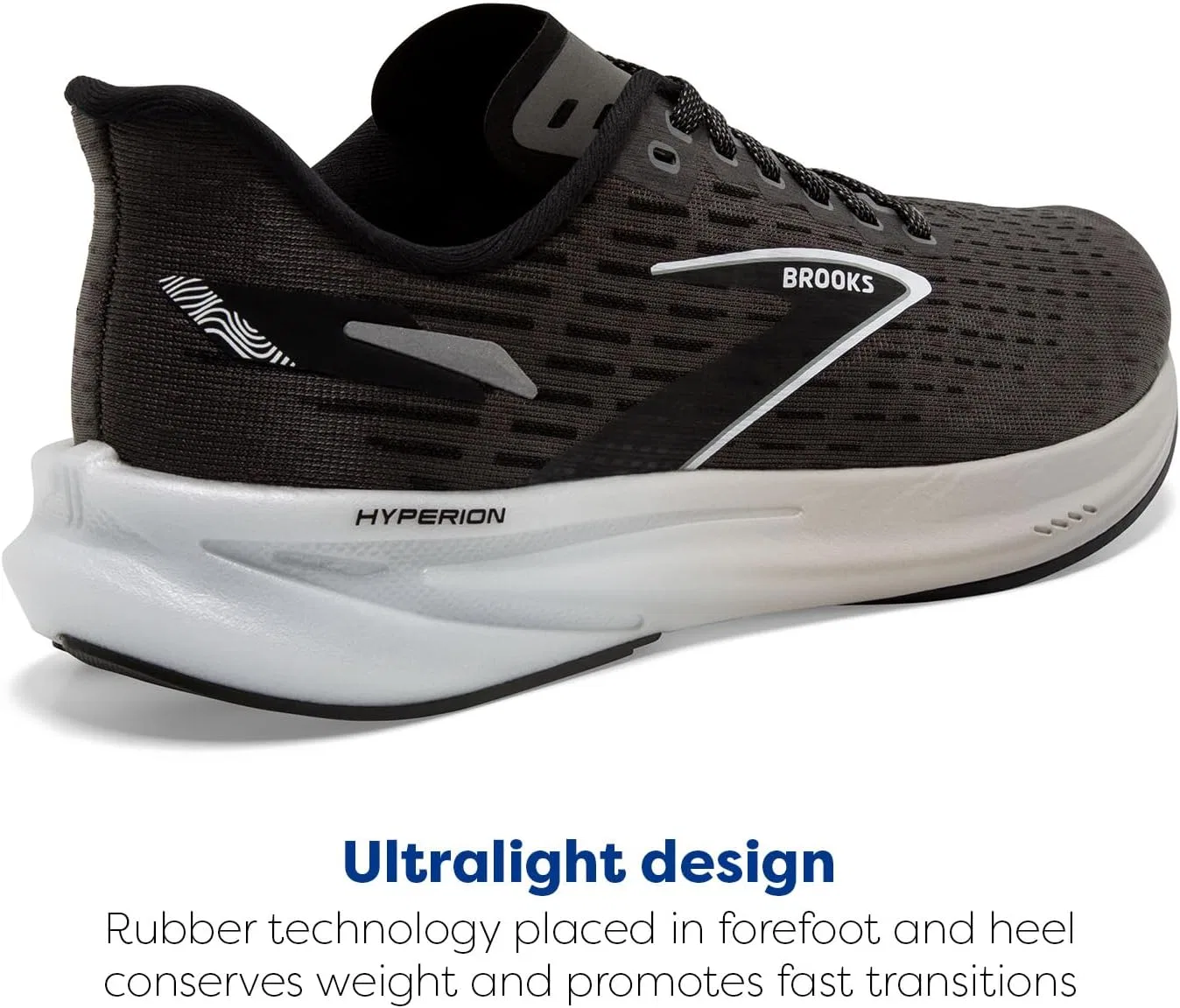 Мужские кроссовки Brooks Hyperion, Gunmetal Black White — фото 4