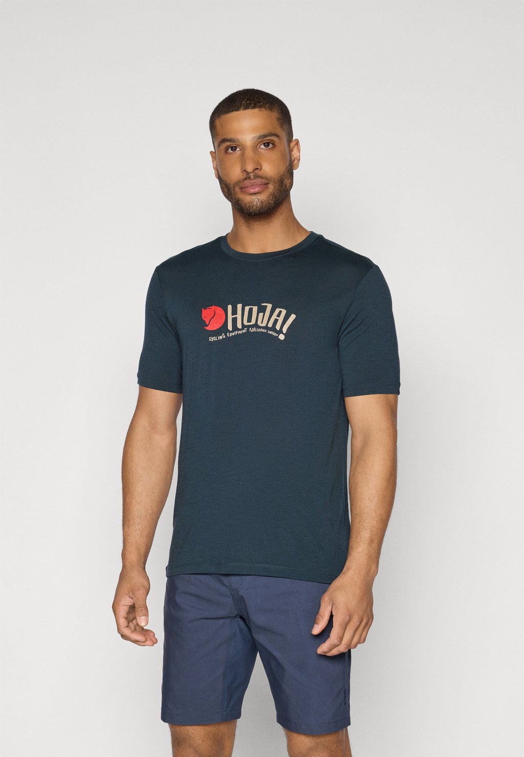 

Рубашка с принтом HOJA WOOL MIX T SHIRT M Fjällräven, темно-синий