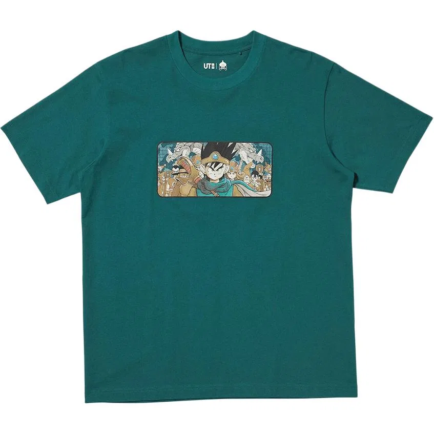 Футболка унисекс YONGZHEDOUELONG, LIANMINGKUAN Dragon Quest Collaboration SS26 UNIQLO, 55 Turquoise