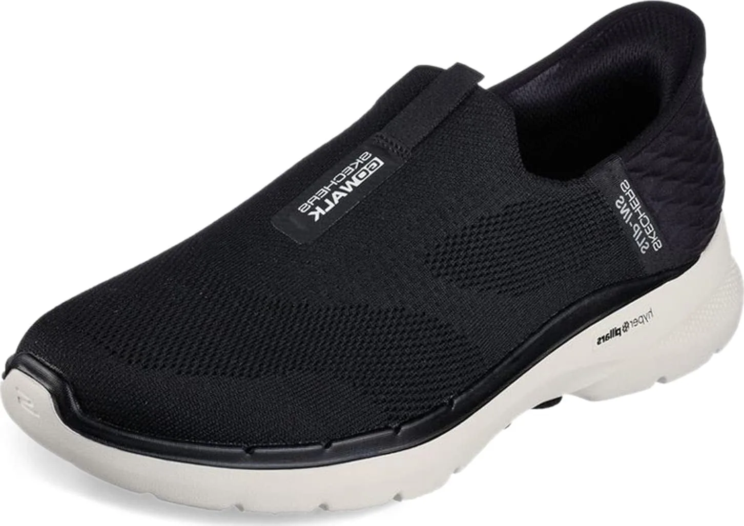 Слипоны Skechers Slip-ins: GO Walk 6 Easy On Slip-on Walking Trainers, белый/черный