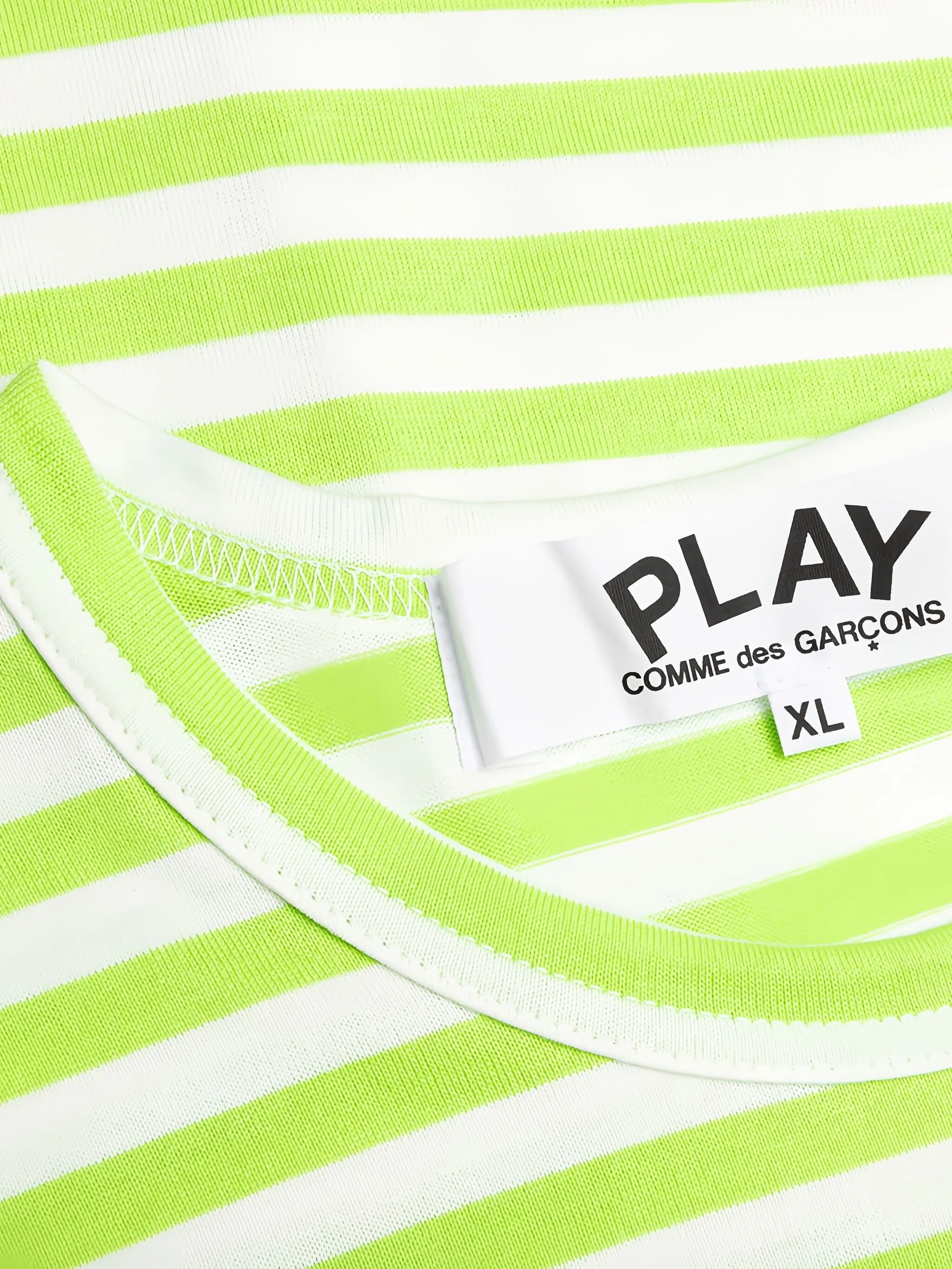 Полосатая футболка с длинными рукавами и логотипом Comme Des Garçons Play, зеленый — фото 4