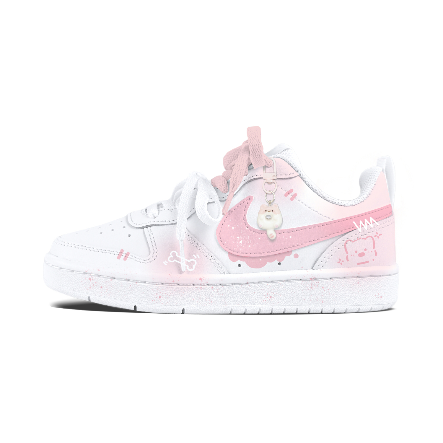 

Court Borough Adorable Bear Slip Resistant Abrasion Resistant Kids' Skateboarding Shoes Teenagers Nike, светло-розовый