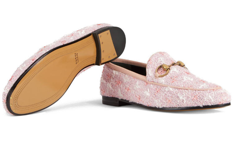 Лоферы (WMNS) Gucci Jordaan Tweed Loafers 'Pink' — фото 4