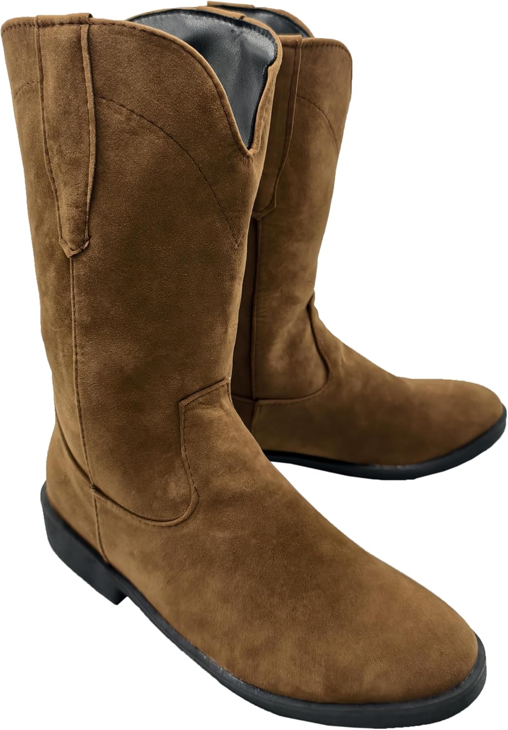 

Мужские ковбойские сапоги с круглым носком, вестерн, ретро, прочные, модные, на высокой шнуровке, противоскользящие Junqiako, Coffee