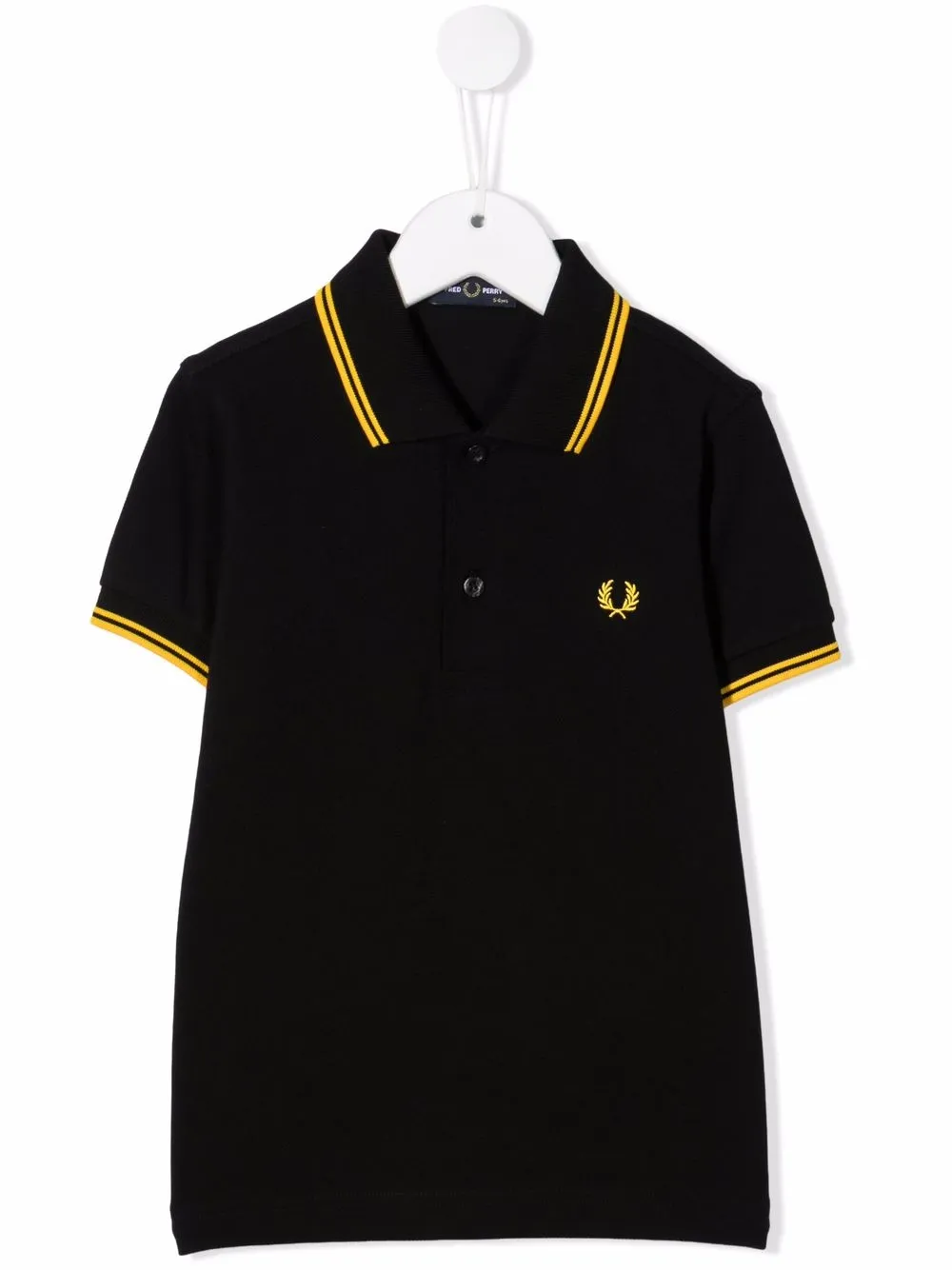 

Рубашка поло с отделкой в полоску Fred Perry Kids, черный