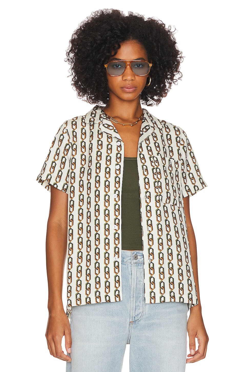 

Рубашка WAO The Camp, цвет Cream Multi Chain