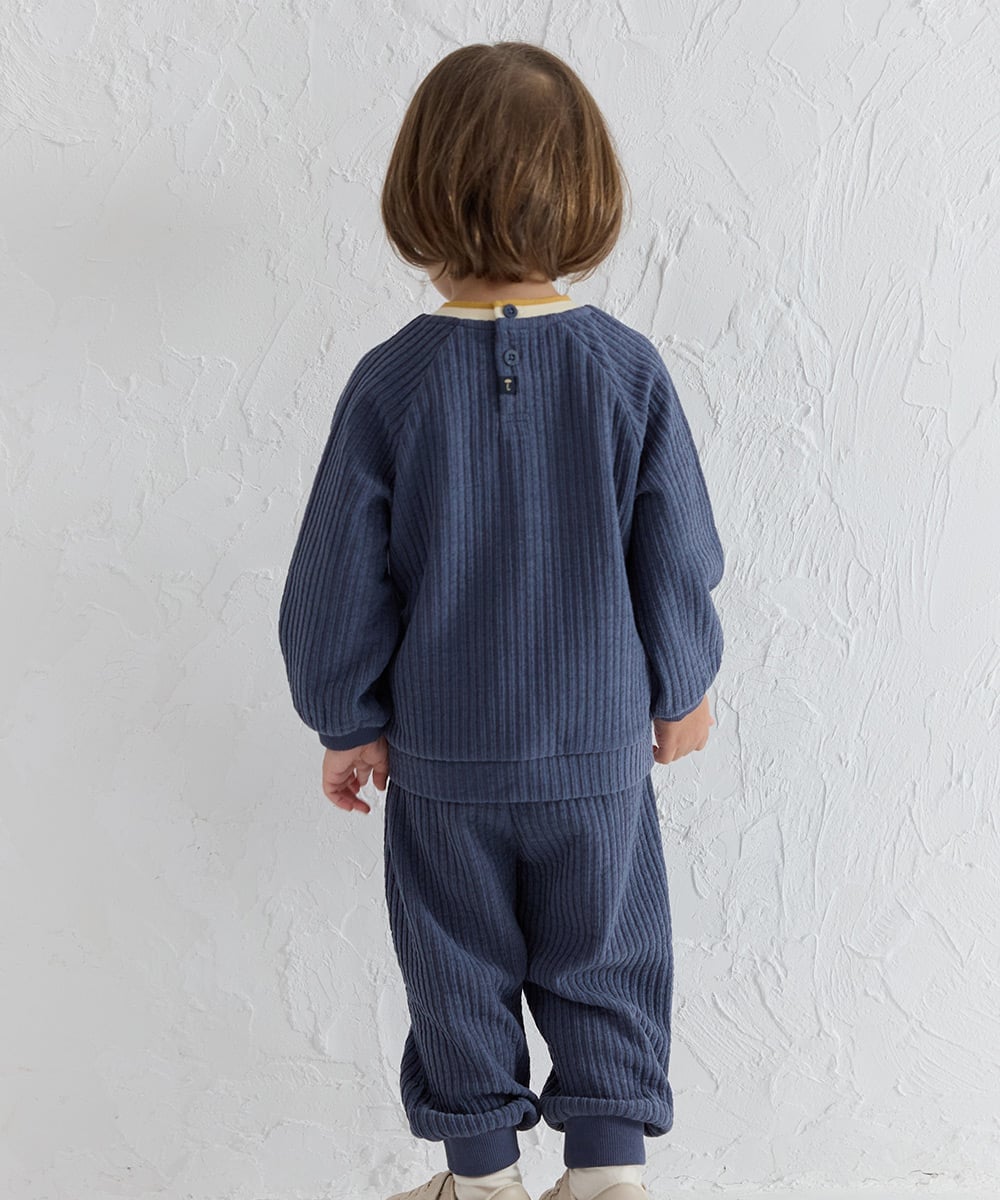 Комплект из топа с длинными рукавами и брюк Double Cat Rib Moimoln, Blue — фото 2