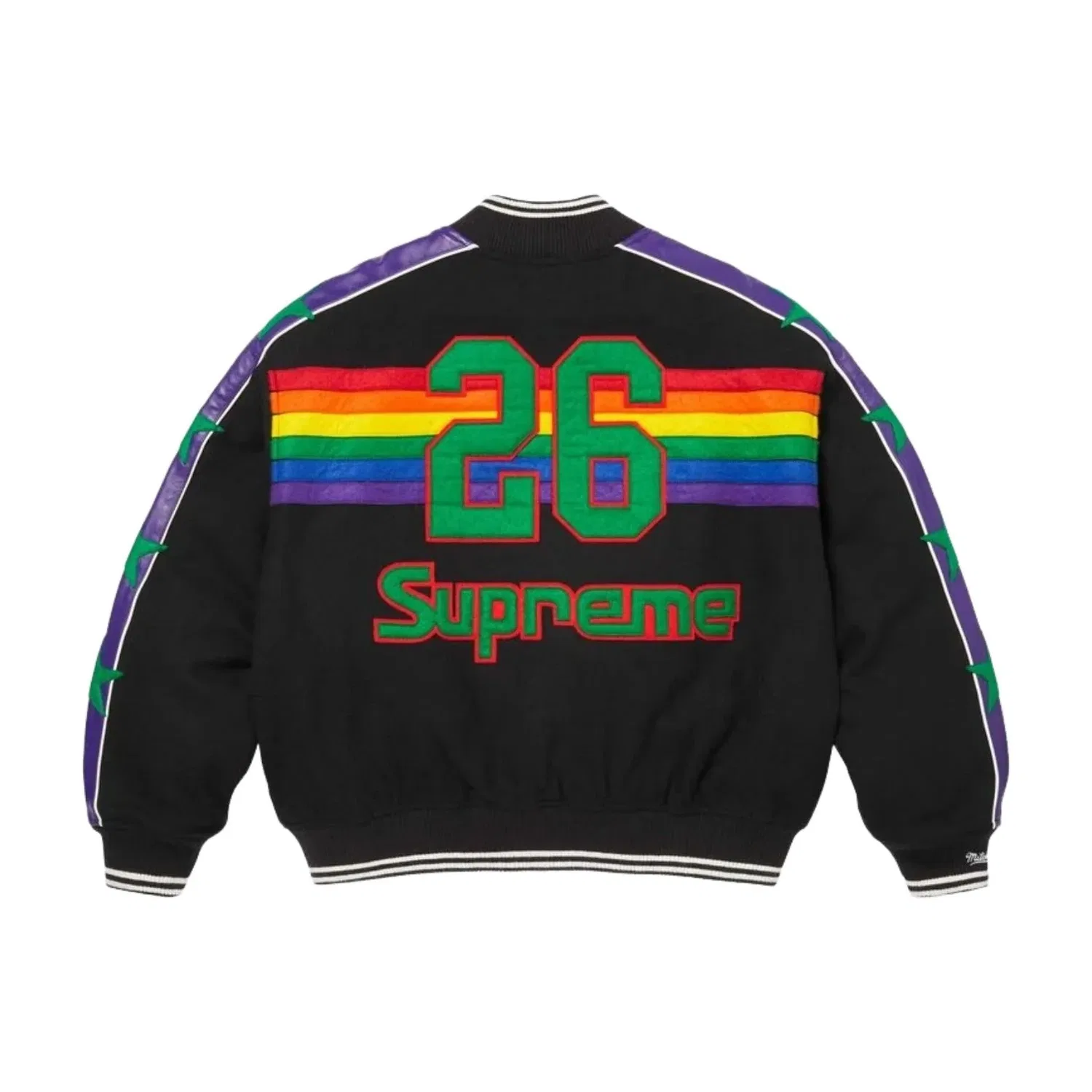 Куртка Supreme x Mitchell & Ness Teams Varsity Jacket 'Black' SUP-SS26-281-BLK, черный — фото 3