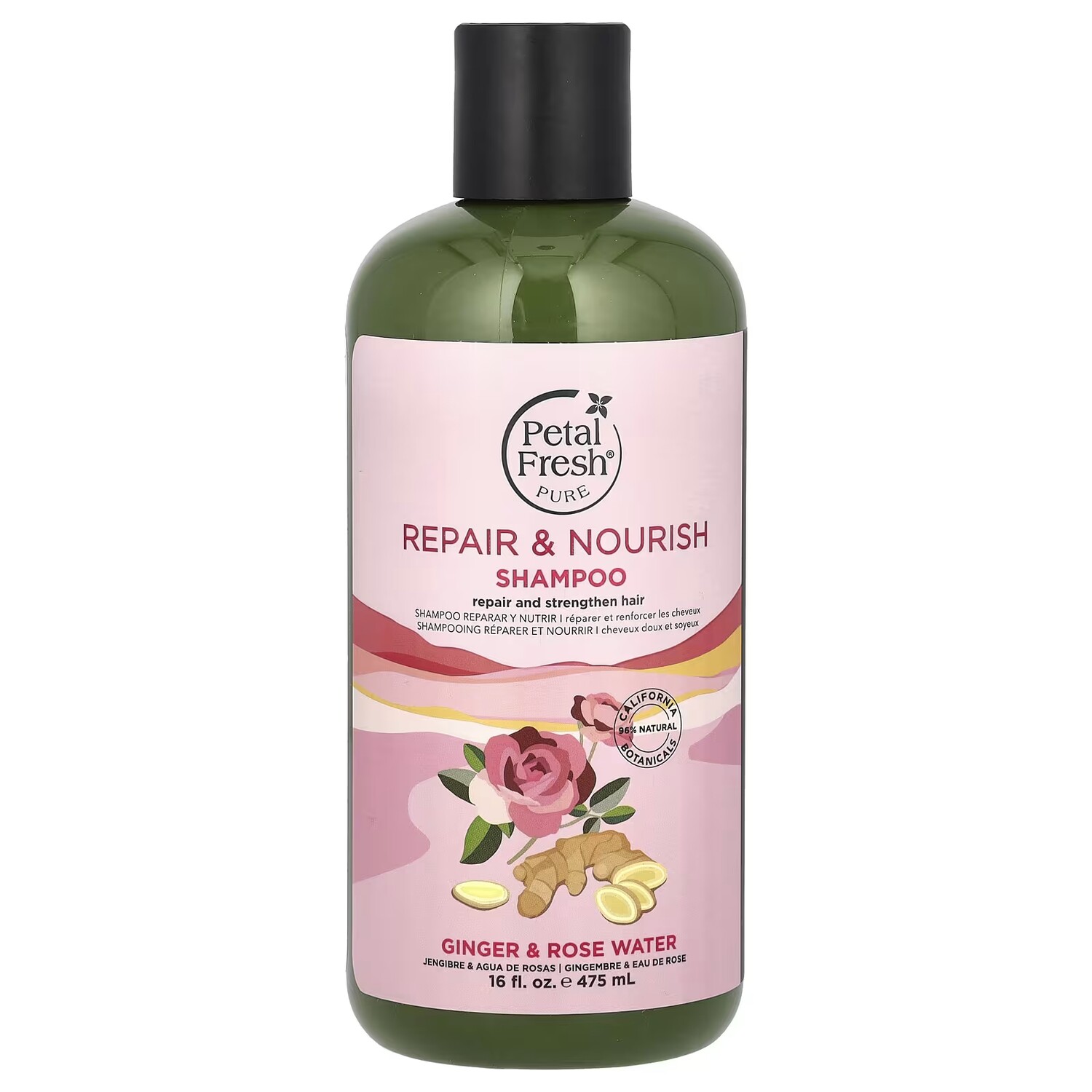 

Шампунь Petal Fresh Pure Repair & Nourish с имбирем и розовой водой, 475 мл