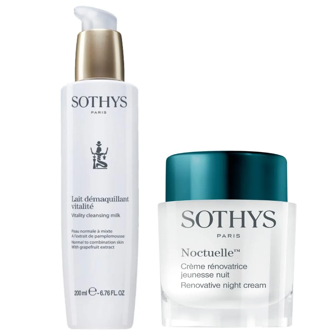 Набор SOTHYS для очищения и ночного увлажнения для сияющей и молодой кожи.