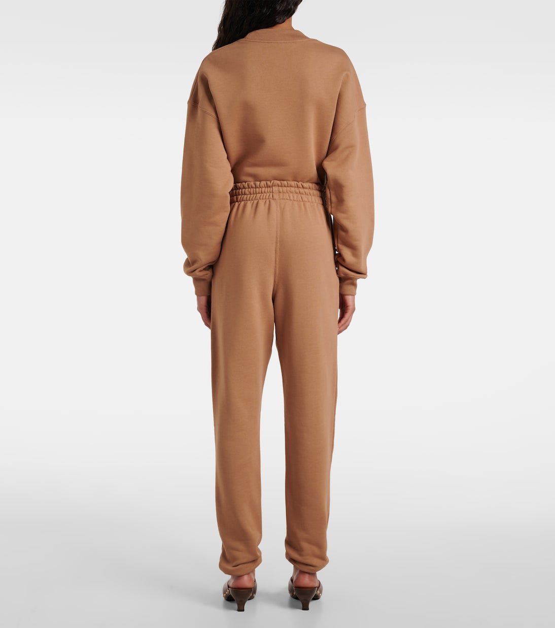 Спортивные брюки из хлопкового флиса Chloé, Blush Nude — фото 3