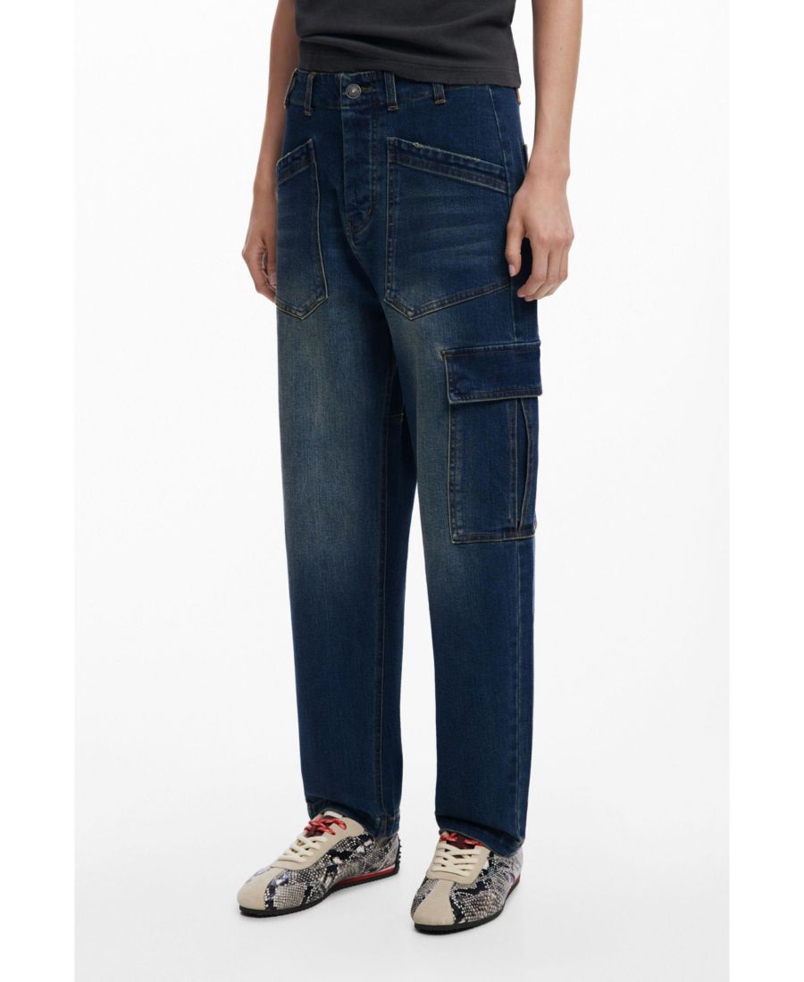 

Женские свободные джинсы с карманами Desigual, Dark blue