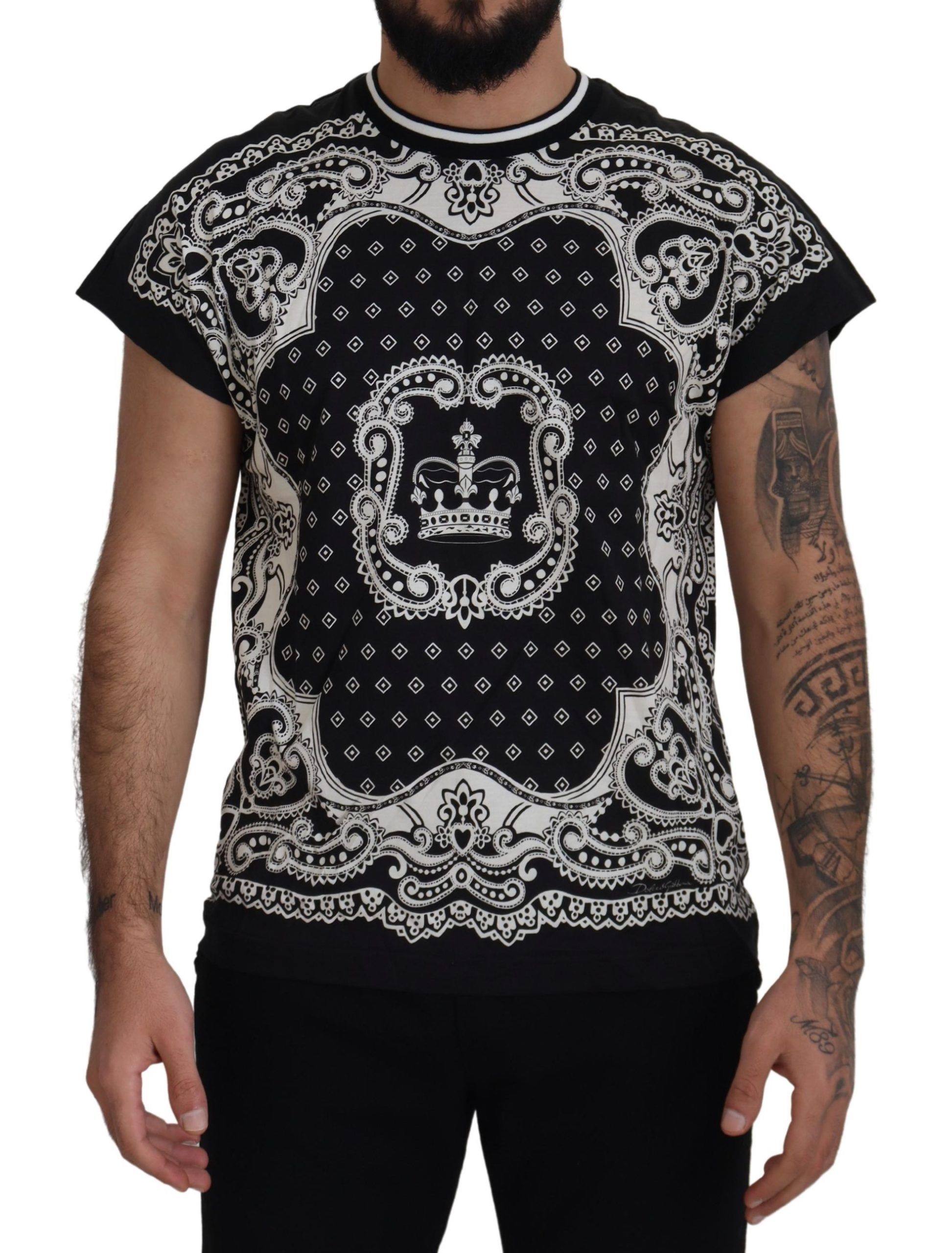 

Футболка с круглым вырезом Baroque Elegance Dolce & Gabbana, черный