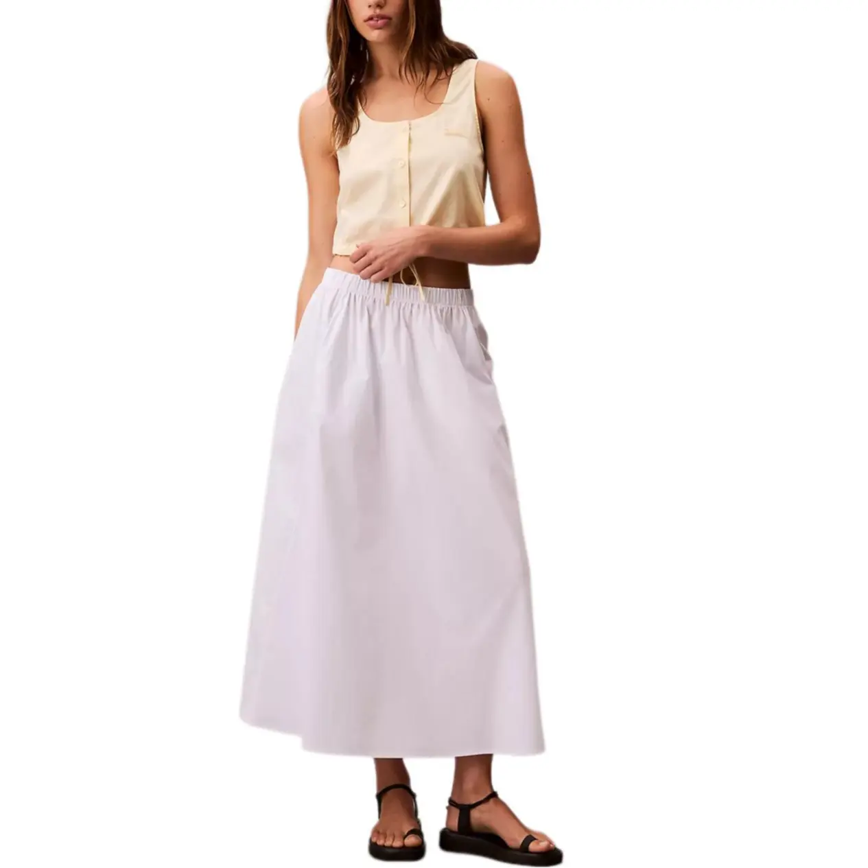 

Повседневная длинная юбка женская Calvin Klein, ярко-белый