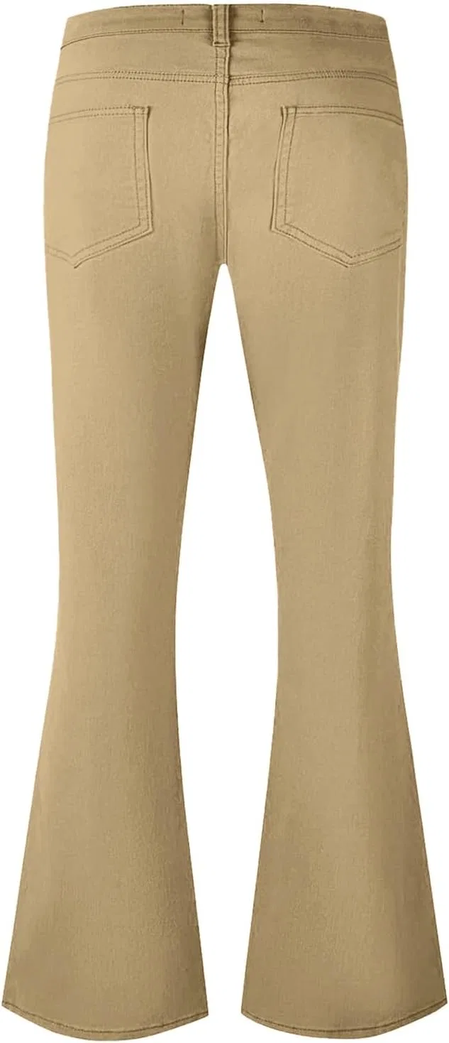 Джинсы клеш Vintage Retro, Khaki — фото 4