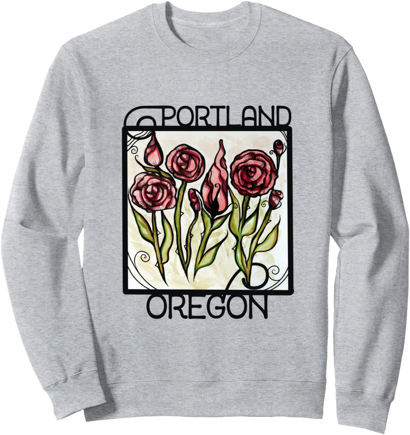 

Футболка с изображением красной розы из Портленда, штат Орегон Oregon Snugg