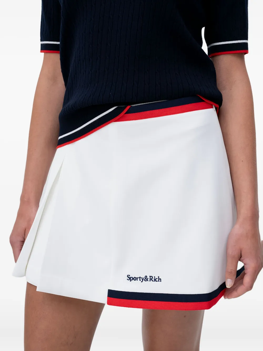 

Плиссированная юбка мини Mila Sporty & Rich, белый