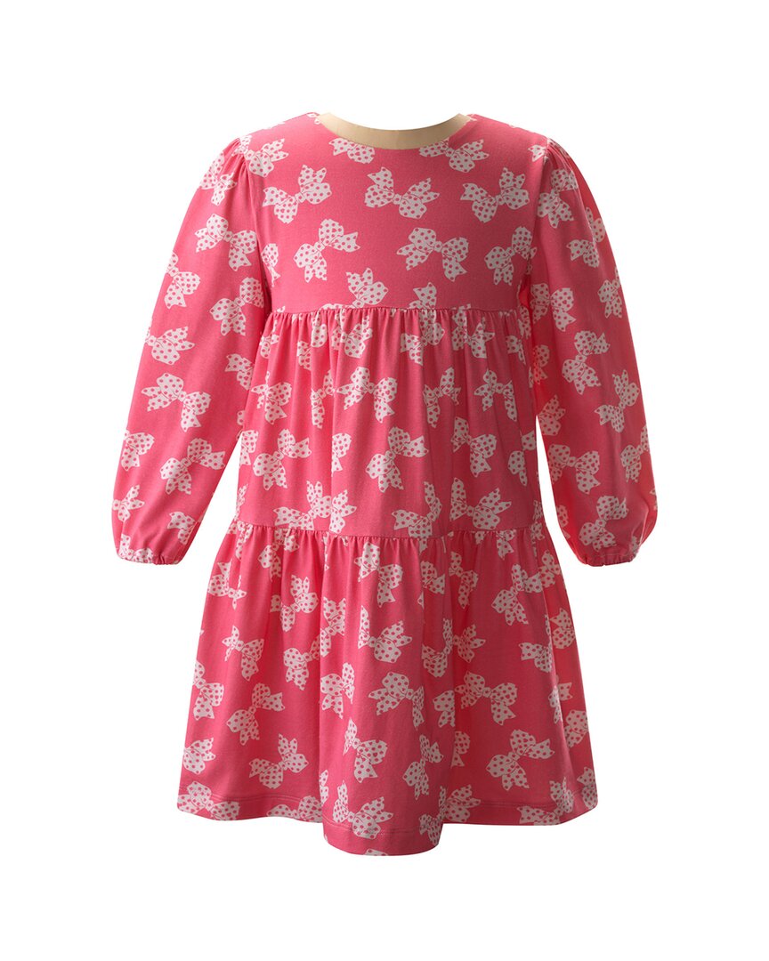 

Рэйчел Райли Платье из джерси с ярусами и бантом в горошек Rachel Riley, розовый