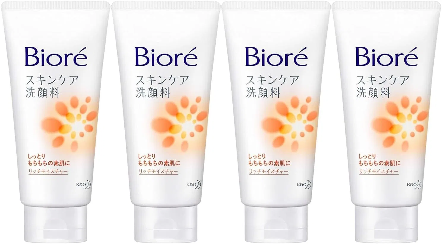 Очищающая пенка для лица Biore Rich Moisture, 130 г, набор 4 шт