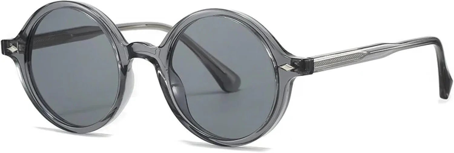 

Круглые женские солнцезащитные очки в стиле панк с заклепками, мужские солнцезащитные очки чайного зеленого цвета с защитой от УФ-излучения UV400 DSVIGF, Grey Grey