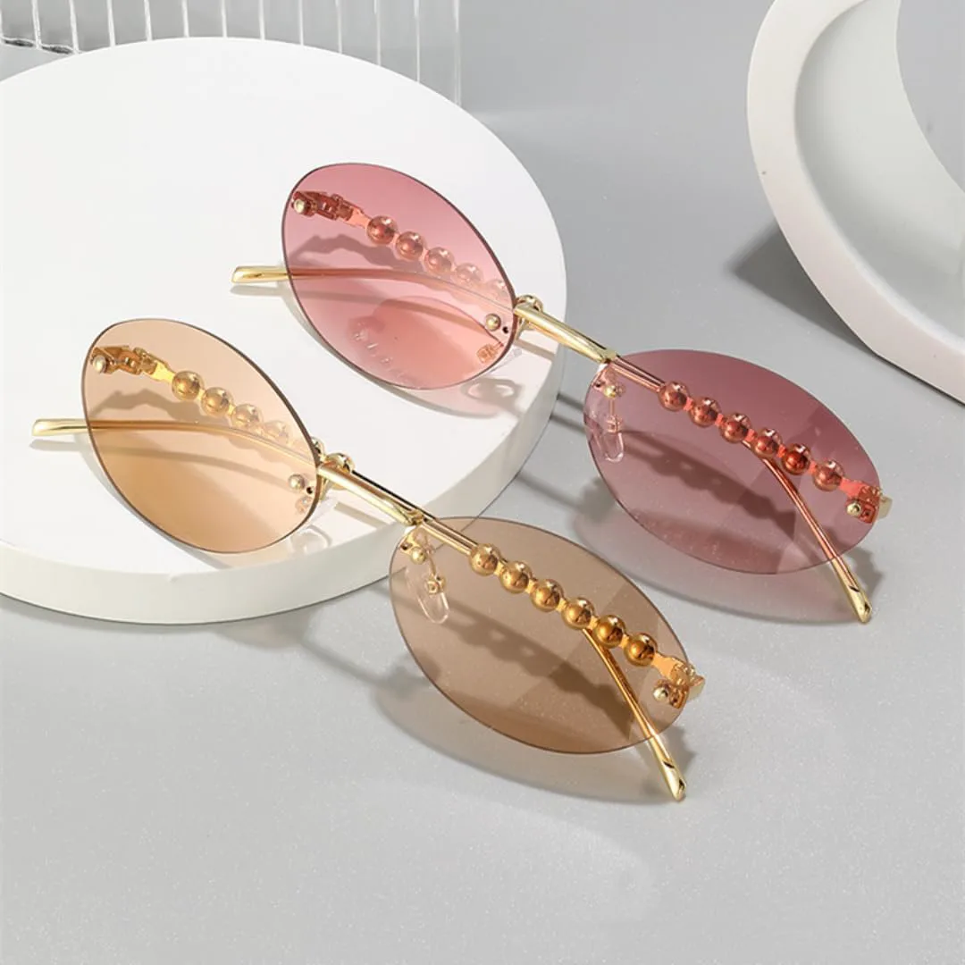 

Роскошные безрамочные солнцезащитные очки «кошачий глаз» с градиентным переходом цвета для женщин и мужчин, защита от УФ-излучения UV400 TVTBBVV, Silvery Black