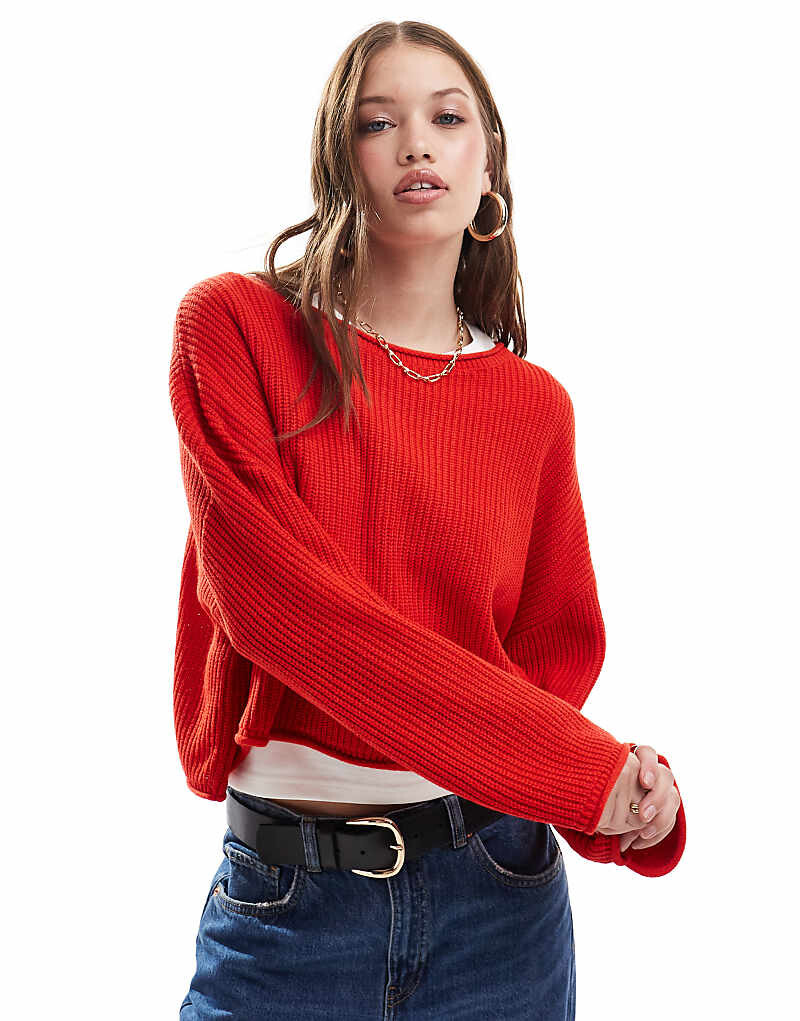 

Miss Selfridge – Свободный свитер красного цвета
