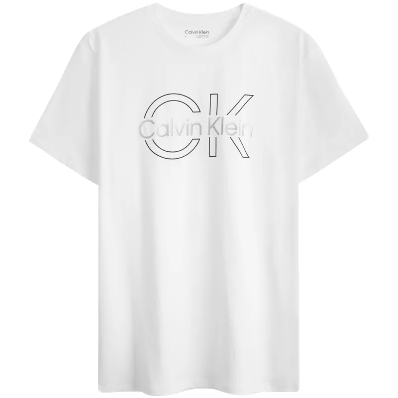 Футболка мужская с круглым вырезом умеренного прямого кроя Calvin Klein, YAA-Moon White
