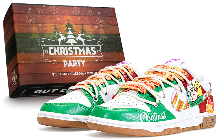 

Кроссовки Nike Dunk Skateboard Shoes Women's Low-Top White/Green/Red/Gold/Orange/Yellow