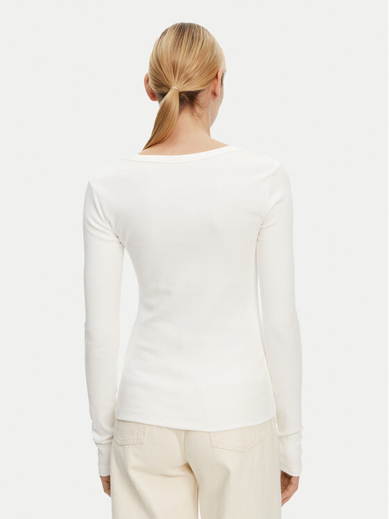 Блузка облегающего кроя Henley WW0WW43905 Tommy Hilfiger, белый — фото 3