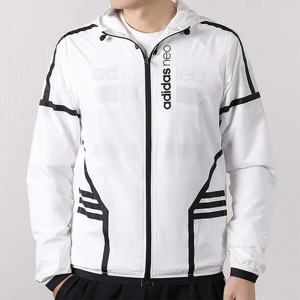 Куртка нео повседневная ветрозащитная уютная куртка белая Adidas, белый — фото 3