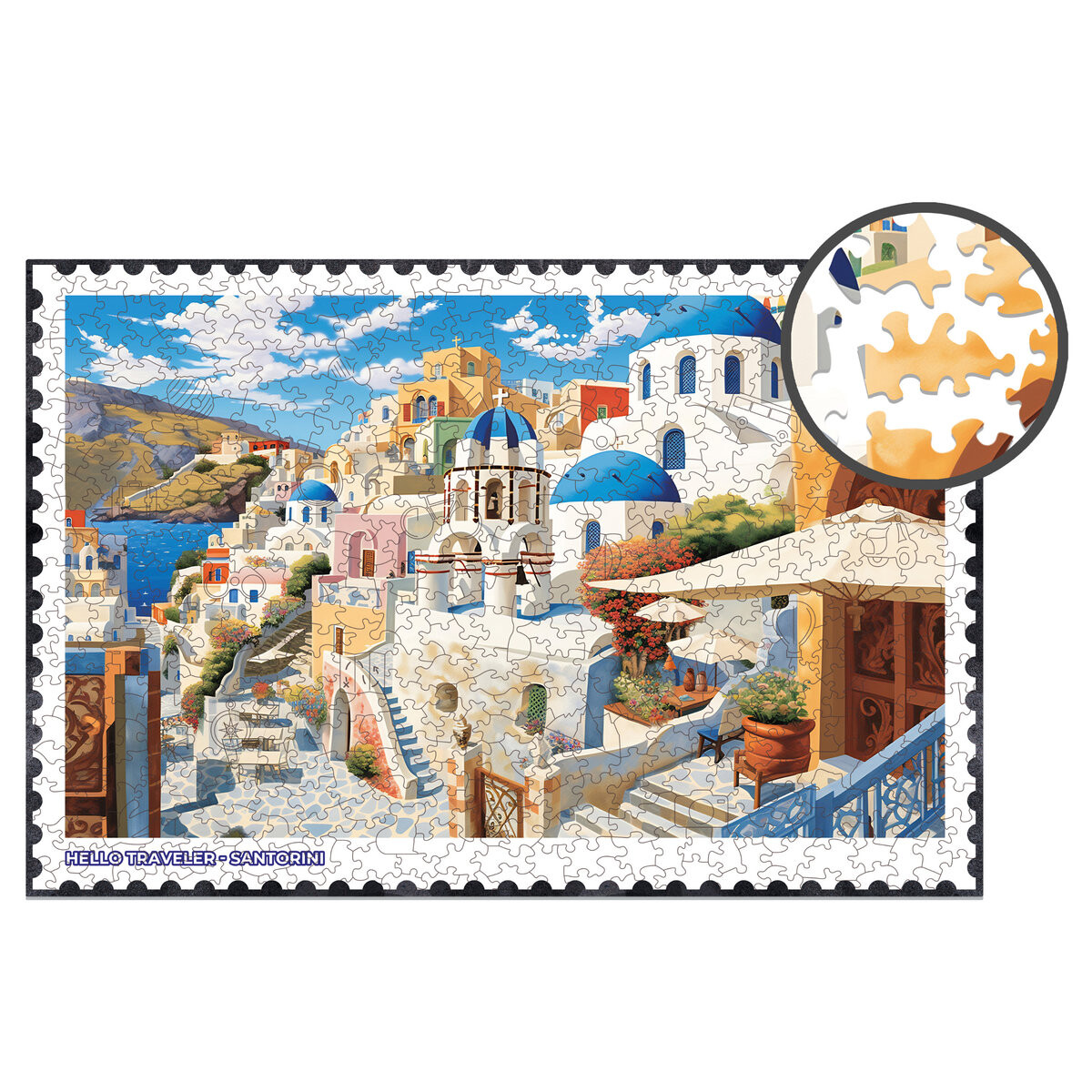 

Деревянный пазл Milliwood - Hello Traveler - Санторини 51х34 - 500 деталей.