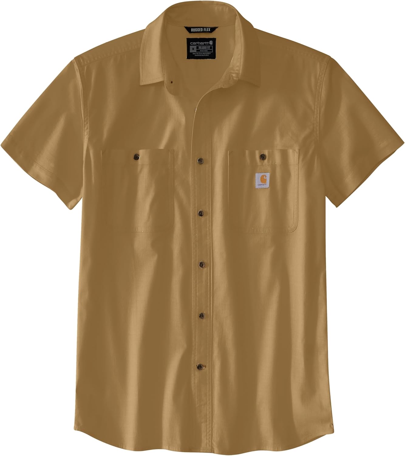 

Мужская легкая рубашка Carhartt 106745 Rugged Flex с коротким рукавом, свободного кроя, Shaded Beach