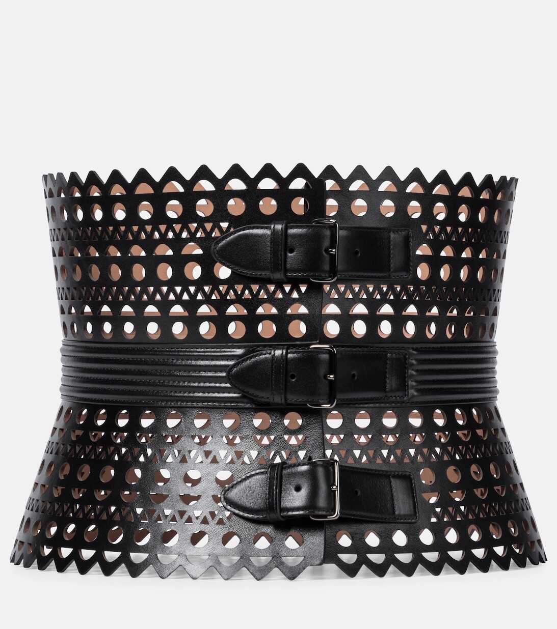 

Кожаный корсетный ремень Vienne Alaïa, черный