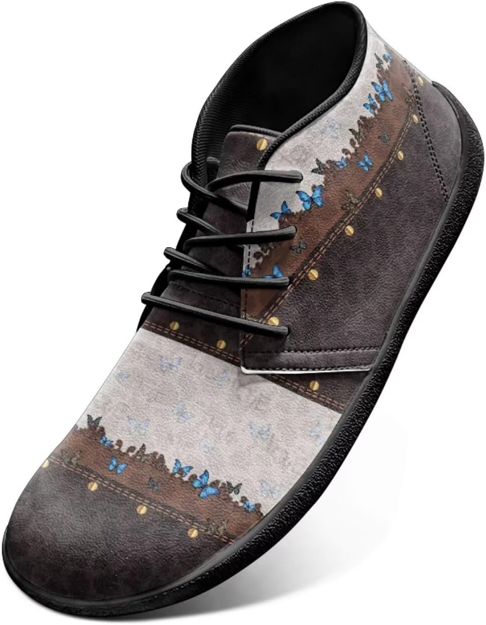 

Мужские классические кроссовки с шнуровкой, кожаные, с широкой носочной частью, удобные, с животным принтом, для бега и спорта, повседневная уличная обувь Chririnla, синий