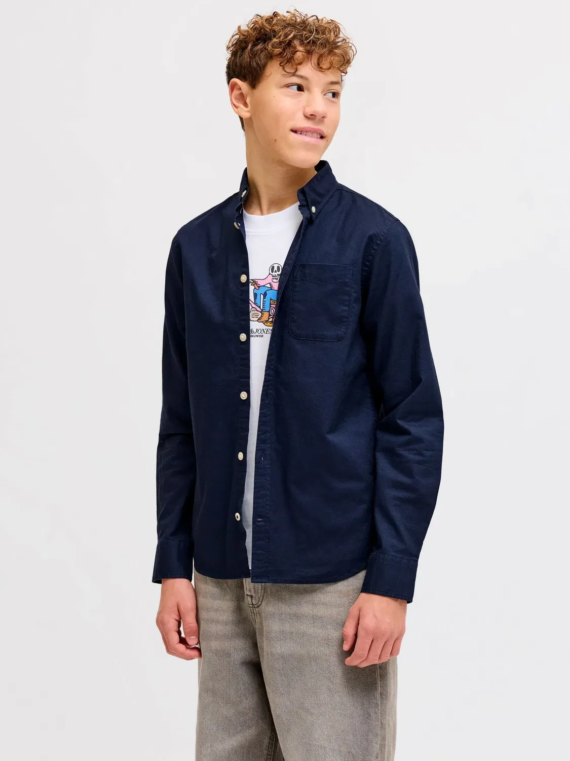 Рубашка Oxford, JACK & JONES Junior, navy blazer — фото 2