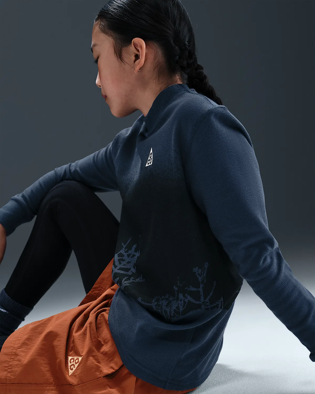 Детская футболка с длинным рукавом Nike ACG, Thunder Blue/Summit White — фото 4