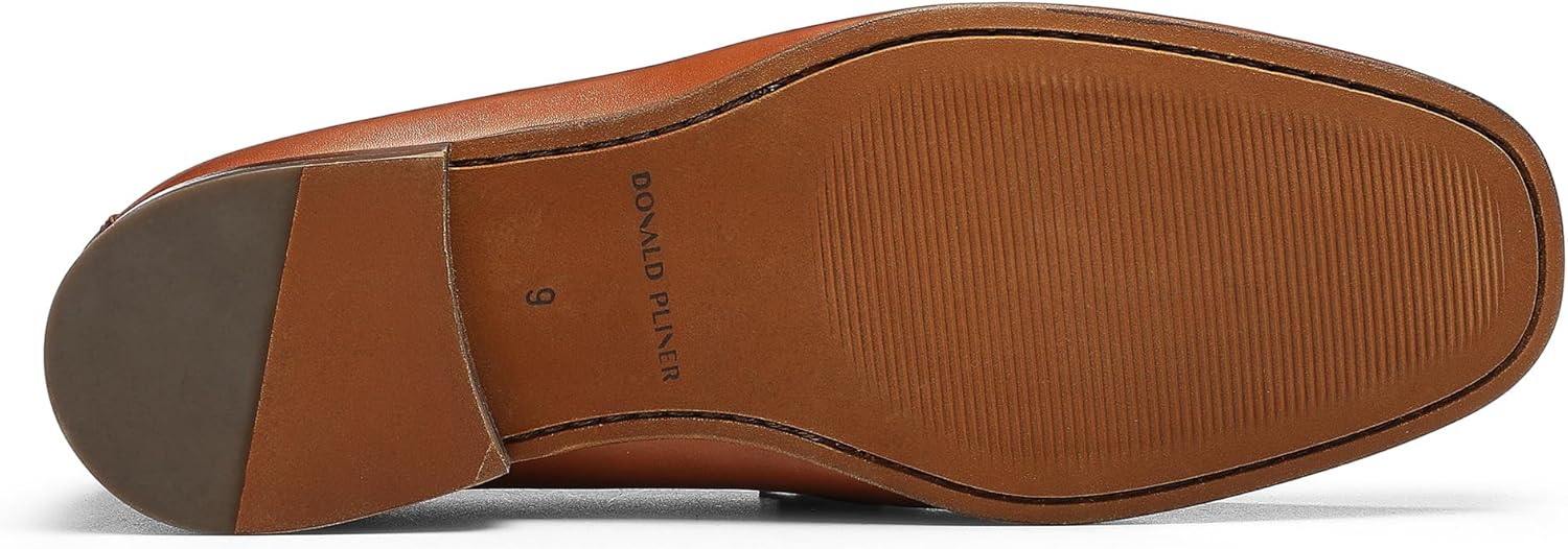 Мужские кожаные лоферы Donald Pliner Dannie Slip-On - с приподнятым каблуком, классические туфли-лоферы для мужчин, стелька из пены с эффектом памяти, кожаная обувь для мужчин Donald J Pliner, Whiskey - Calf — фото 4