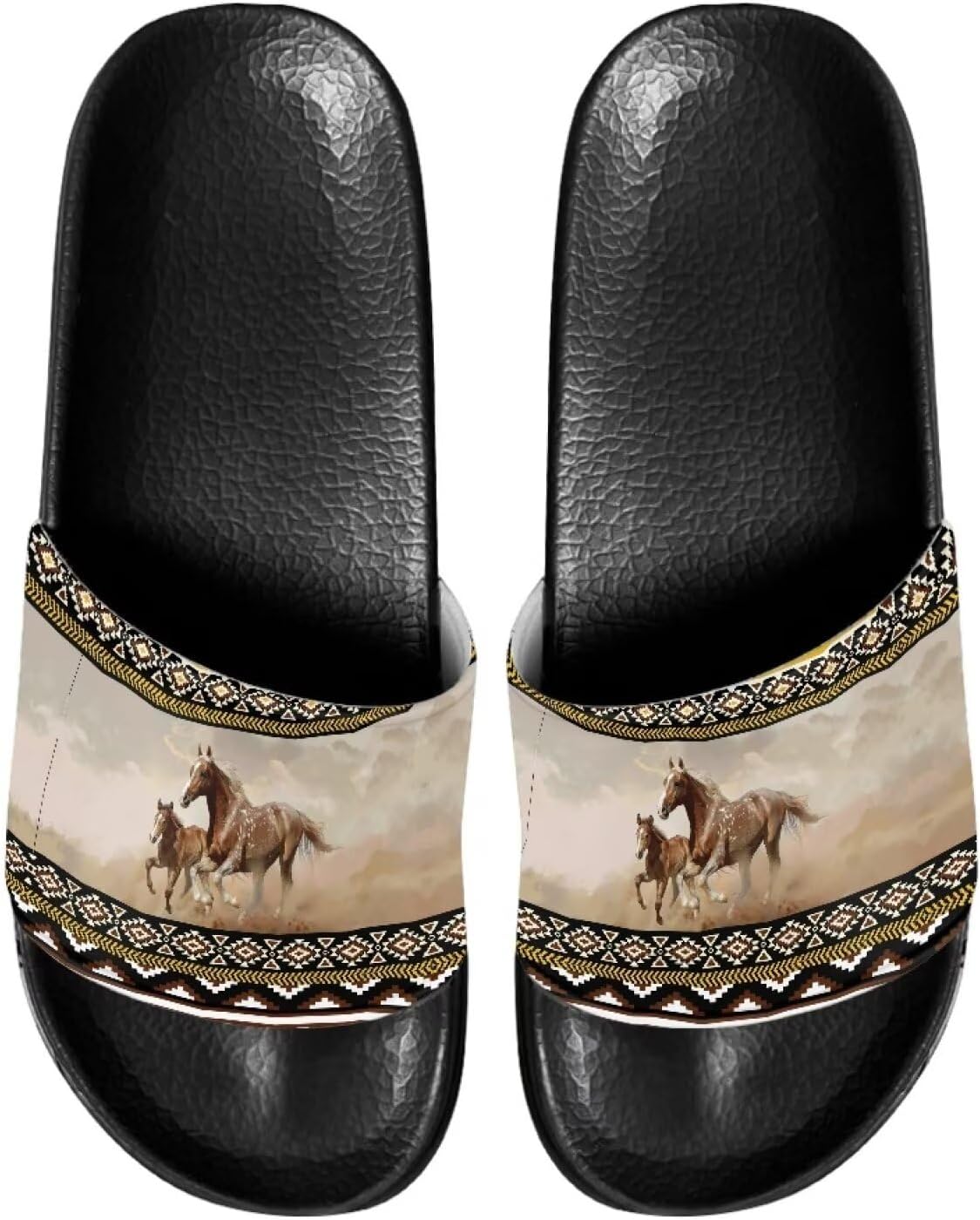 

Шлепанцы для женщин и мужчин, нескользящие тапочки для душа Judentidos, Southwest Native American Horse