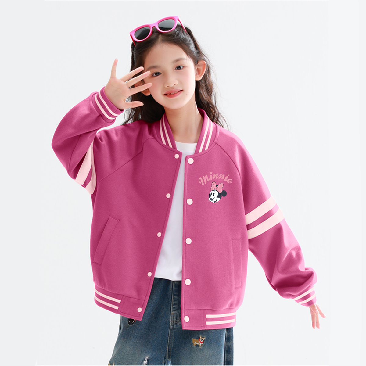 Детская повседневная спортивная одежда Disney, Di'S Eye K Rose Red+Solid Color Denim Blue — фото 2