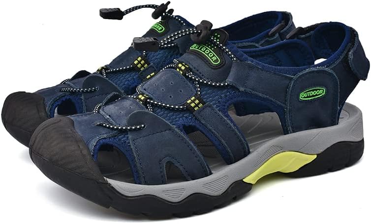 

Мужские сандалии AQIXIDX для походов и вождения, повседневная мода, спортивные пляжные туфли, с закрытым носком, легкие, дышащие водные сандалии, летняя обувь для путешествий на открытом воздухе, синий
