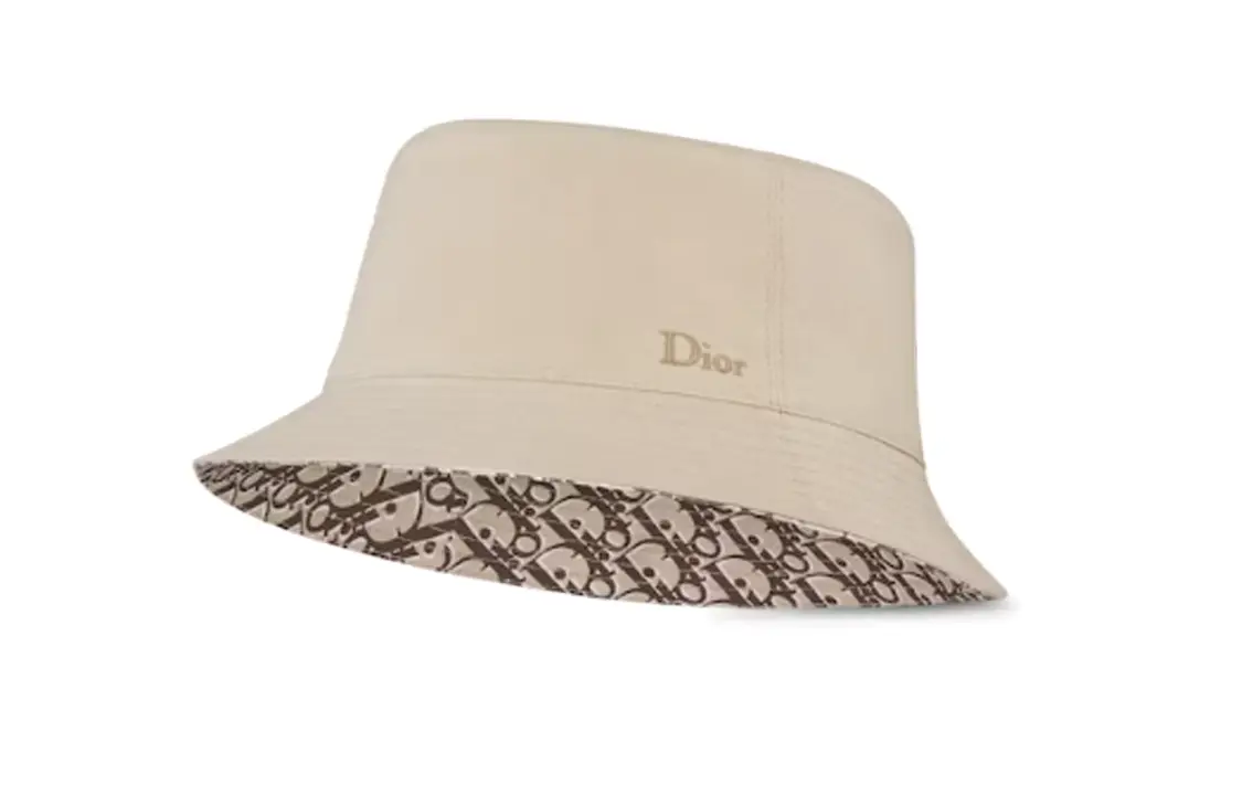 Dior Хлопковая панама мужская, хаки/коричневый — фото 3
