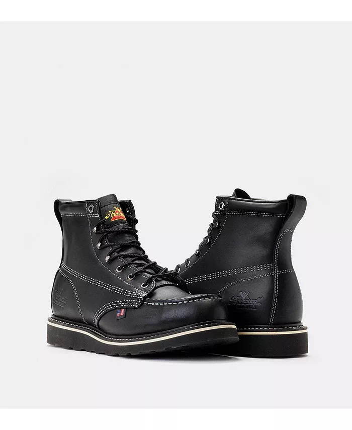 Мужские рабочие ботинки American Heritage Midnight 6" Black Moc Toe Thorogood, черный — фото 2
