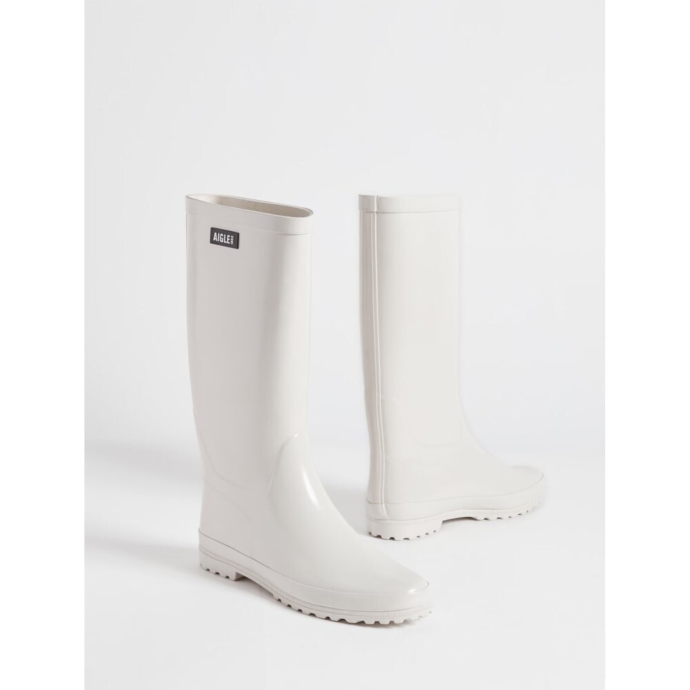 Сапоги женские резиновые Aigle Eliosa с логотипом, бежевый — фото 2