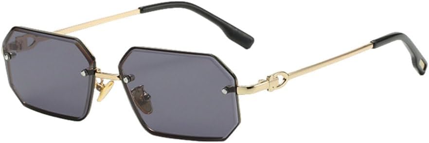 

мужские многоугольные солнцезащитные очки UV400 женские винтажные модные солнцезащитные очки для мужчин металлические зеленые коричневые синие женские TYUVIVO, Gold With Black