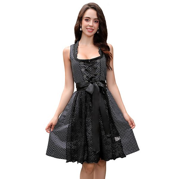 

Женское платье без рукавов с U-образным вырезом и съемным бантом Xuba, Black