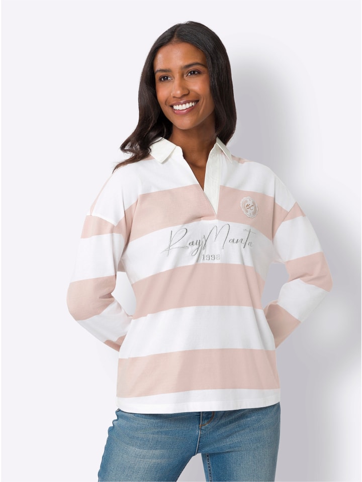 

Рубашка-поло с длинными рукавами в цвете экрю Heine